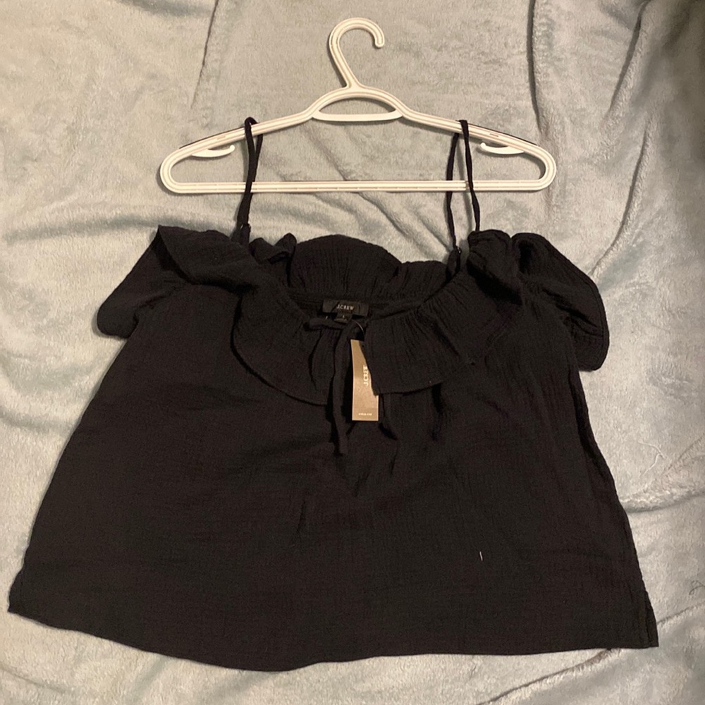 Black Ruffle J Crew Cami